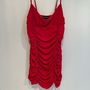 PLT Going out ruched red tight dress
